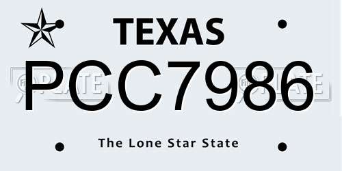 PCC7986 Texas License Plate