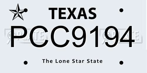 PCC9194 Texas License Plate