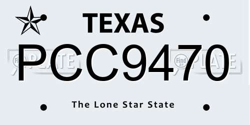PCC9470 Texas License Plate