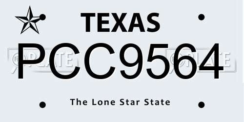 PCC9564 Texas License Plate