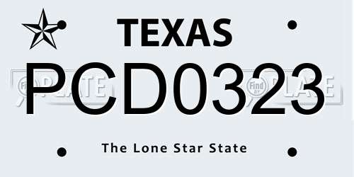 PCD0323 Texas License Plate