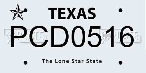PCD0516 Texas License Plate