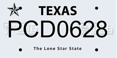 PCD0628 Texas License Plate