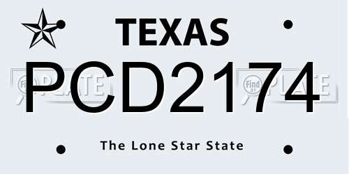 PCD2174 Texas License Plate