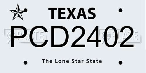 PCD2402 Texas License Plate
