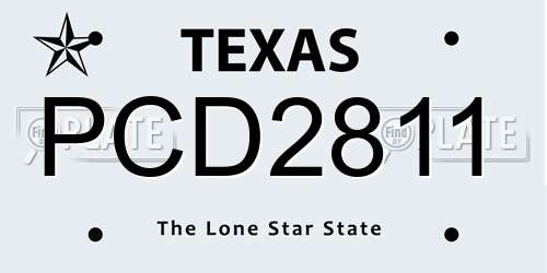 PCD2811 Texas License Plate
