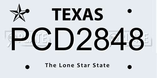 PCD2848 Texas License Plate