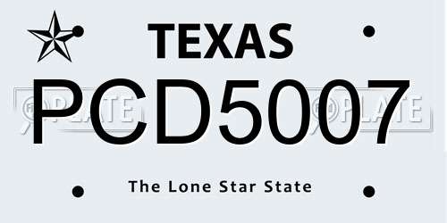 PCD5007 Texas License Plate