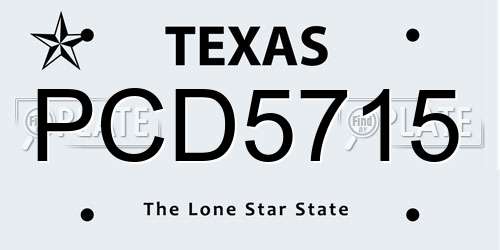 PCD5715 Texas License Plate