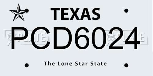 PCD6024 Texas License Plate