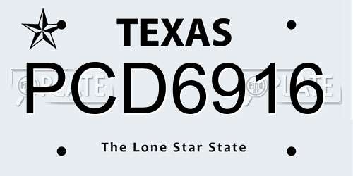 PCD6916 Texas License Plate