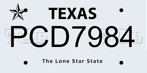 PCD7984 Texas License Plate