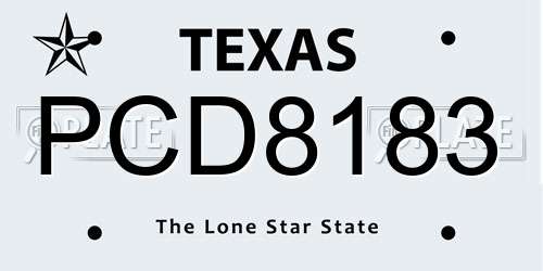 PCD8183 Texas License Plate