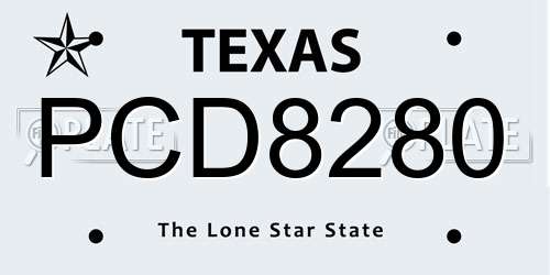 PCD8280 Texas License Plate