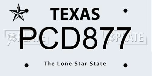 PCD877 Texas License Plate