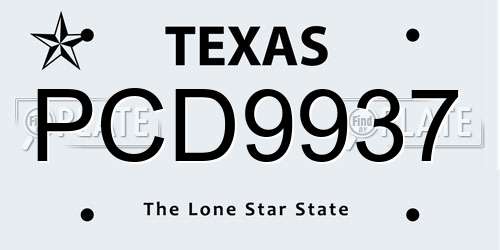 PCD9937 Texas License Plate