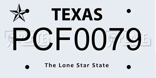 PCF0079 Texas License Plate