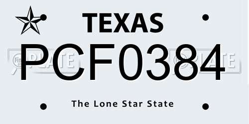 PCF0384 Texas License Plate