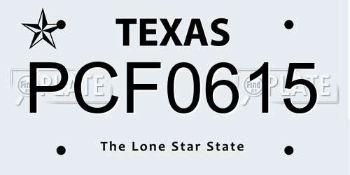 PCF0615 Texas License Plate