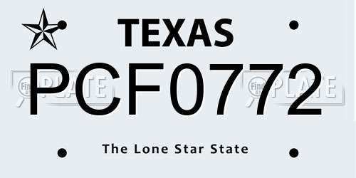 PCF0772 Texas License Plate