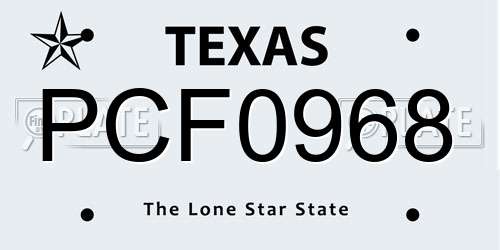 PCF0968 Texas License Plate