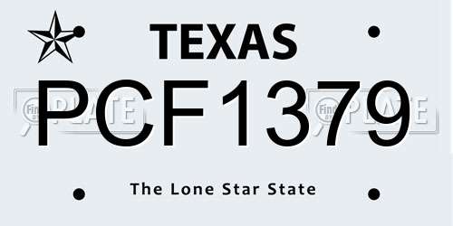 PCF1379 Texas License Plate