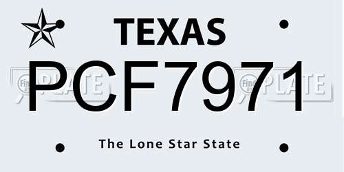PCF7971 Texas License Plate