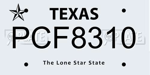 PCF8310 Texas License Plate