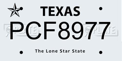 PCF8977 Texas License Plate