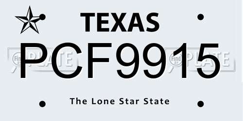 PCF9915 Texas License Plate