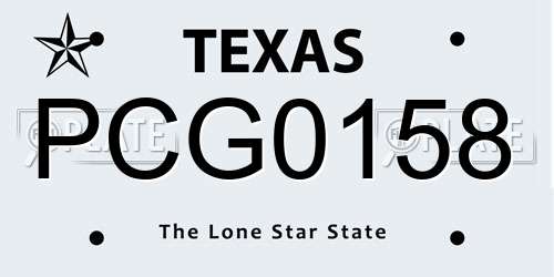 PCG0158 Texas License Plate