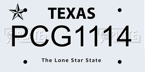 PCG1114 Texas License Plate