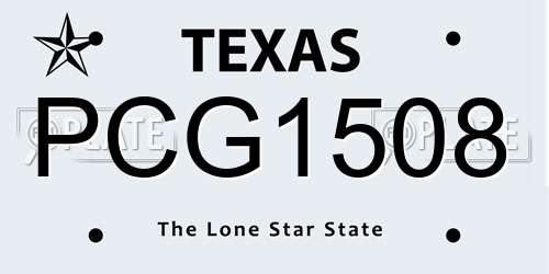 PCG1508 Texas License Plate