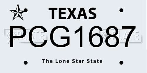 PCG1687 Texas License Plate