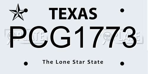 PCG1773 Texas License Plate
