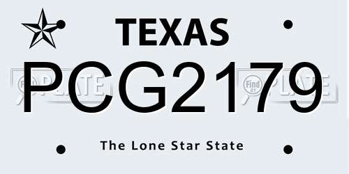 PCG2179 Texas License Plate