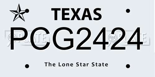 PCG2424 Texas License Plate