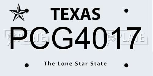 PCG4017 Texas License Plate