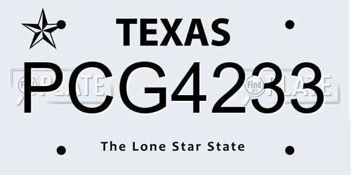 PCG4233 Texas License Plate