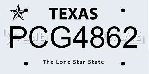 PCG4862 Texas License Plate