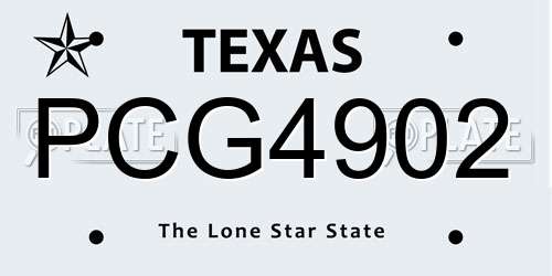 PCG4902 Texas License Plate