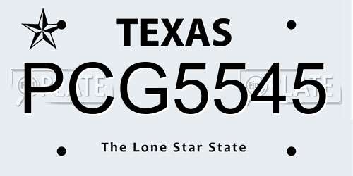 PCG5545 Texas License Plate