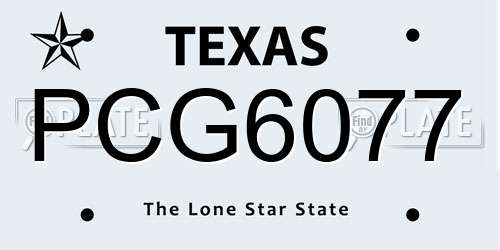 PCG6077 Texas License Plate