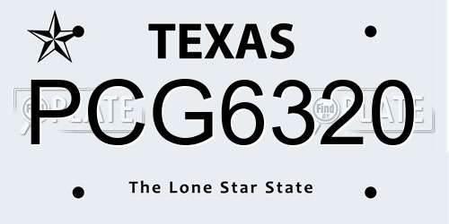 PCG6320 Texas License Plate