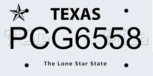 PCG6558 Texas License Plate