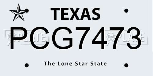 PCG7473 Texas License Plate