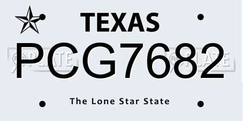 PCG7682 Texas License Plate