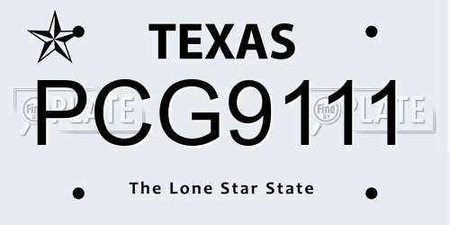 PCG9111 Texas License Plate