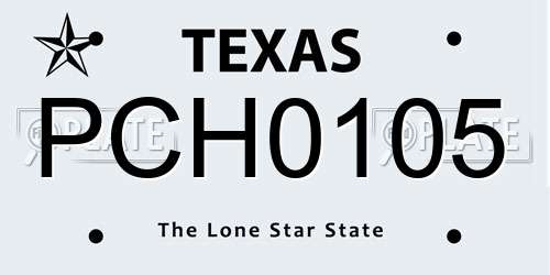 PCH0105 Texas License Plate