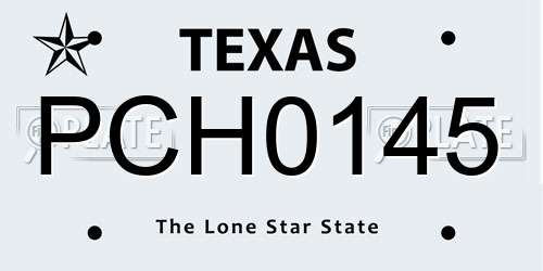 PCH0145 Texas License Plate